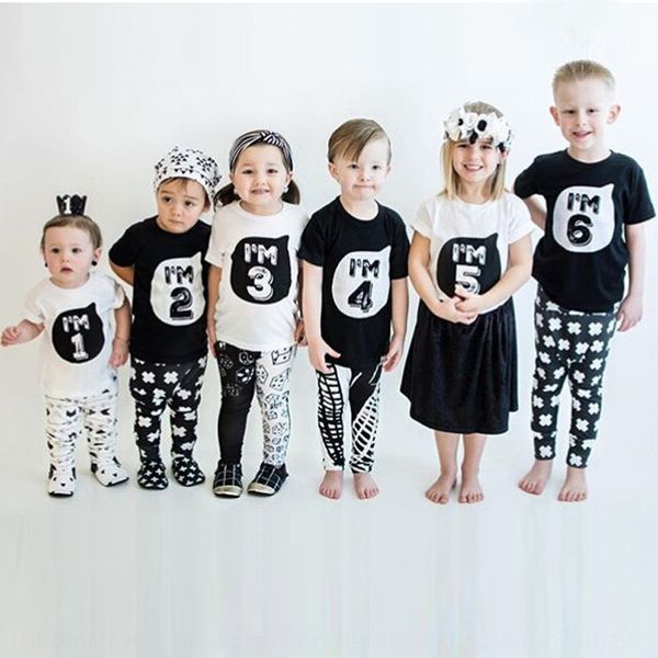 

горячая продажа творческой одежды 0-2 лет с короткими рукавами детской футболка детской одеждой цифрового печатного футболку, White;black