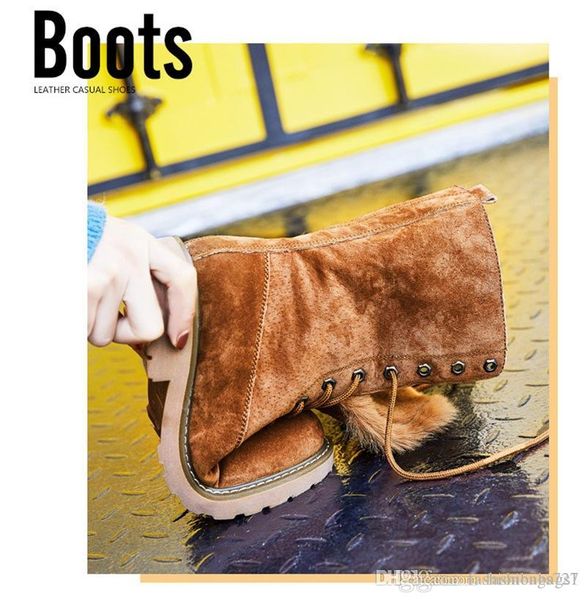 

designer women winter snow boots martin real leather boots ankle knee bow girl boot cowboy martens booties ladies plus velvet boots tpr sole, Black