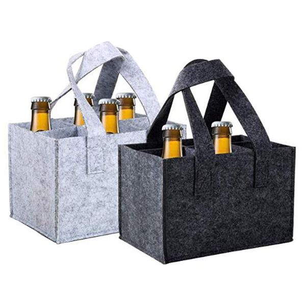 

felt wine bag beer bottle shopping tote red wine bottle pouch wedding party camping carrier package