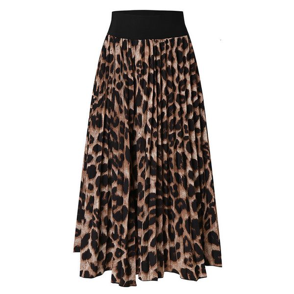 

jaycsoin women skirt women leopard print high waist skirt ladies evening party pleated skirts fashion summer mid skirts, Black