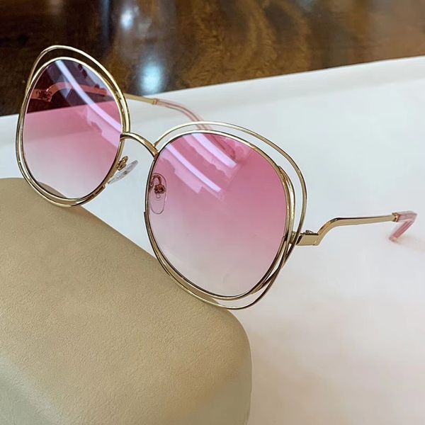 

2020 new hollow metal design big-rim younger women sunglasses ce119 hd uv400 gradient color lenses 60-18-135 full-set packing high quality