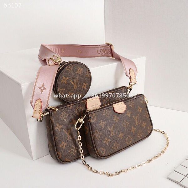 

wholesale fashion new mahjong bag three-in-one bag zero wallet one shoulder slanted female bag three-piece wallet coin bags shoulder chain