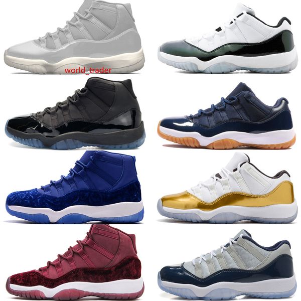 

11 11s cap and gown prom night men basketball shoes platinum tint gym red bred prm velvet heiress blue barons concord 45 mens sport sneakers