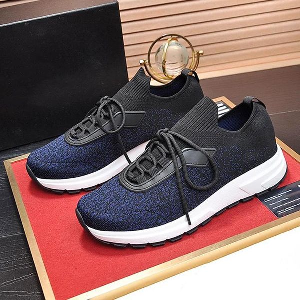 

fashion men shoes prax 01 knit fabric mens shoes casual outdoor sneaker footwears scarpe da uomo luxury design men shoes cv854, Black