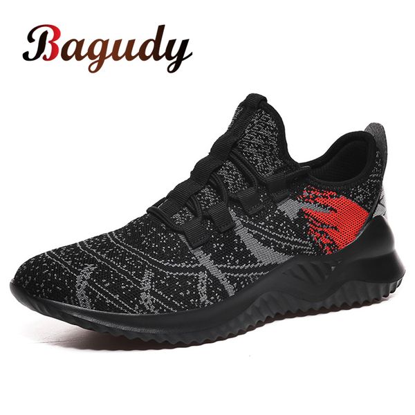 

men summer comfortable sneaker casual shoes men outdoor walking lace-up spring mesh breathable male footwear zapatos hombre 48, Black