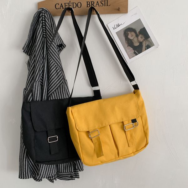 

large capacity korean women canvas crossbody shoulder bag student messenger bags ladies handbag casual satchels bolsas de mujer