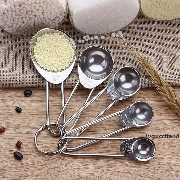 

kitchen measuring tool 5pcs measuring spoon set stainless steel 201 coffee measuring scoop set on promotion