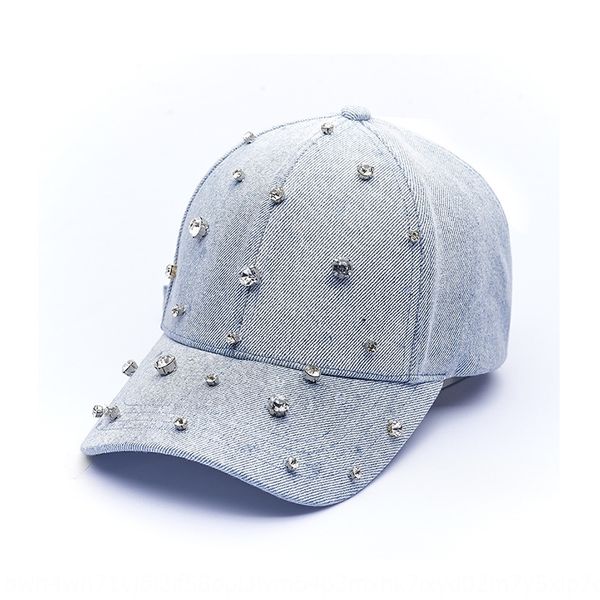 

guangdong hat hand-stitched point diamond korean style baseball street tide cap wash water cowboy baseball cap, Blue;gray