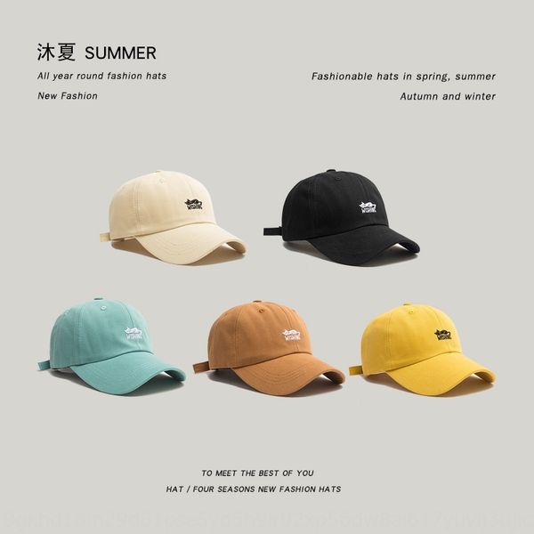 

hat female korean embroidered baseball sun hat korean cute kitty embroidery baseball cap soft curved brim cap male, Blue;gray