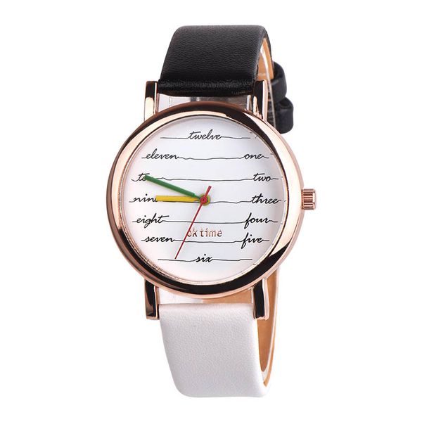 

women wrist watch pu leather strap striped round dial sweet girl casual analog quartz watches ll@17, Slivery;brown