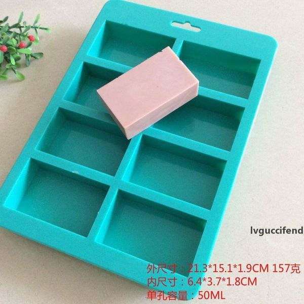 

21.3*15.1*1.9cm 8-cavity plain basic rectangle soap mold silicone mould for homemade craft h032 t200524