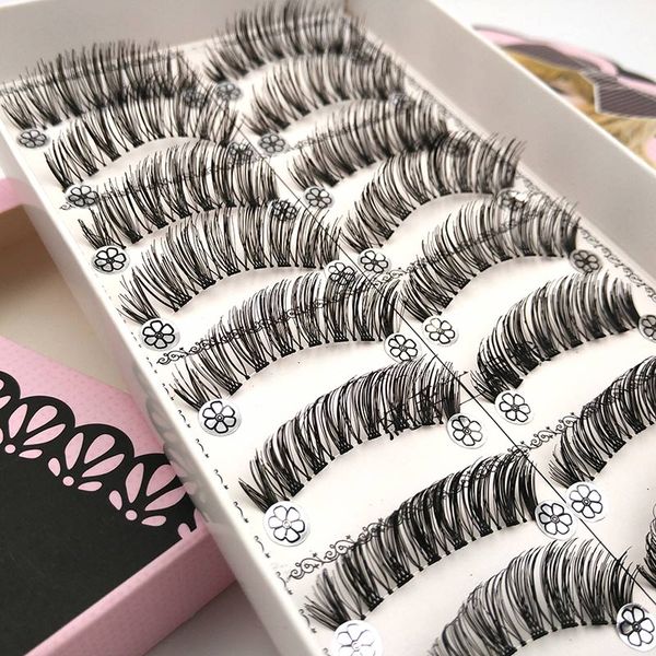 

10 pairs natural false eyelashes soft handmade fake eye lashes long eyelash extension eye beauty makeup tools fake eyelashes l05