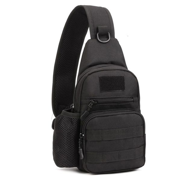 

men waterproof 1000d nylon plain sling pack chest bag water bottle shoulder messenger pouch motorcycle military travel riding bags