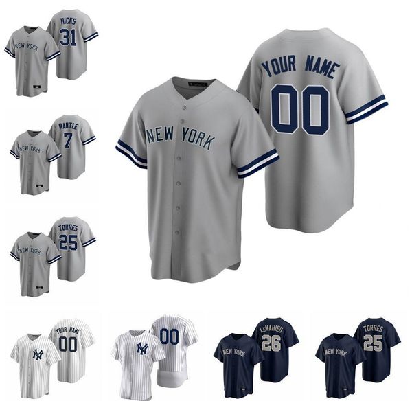 

new yankee 99 aaron judge 2020 york custom jersey 45 gerrit cole 25 gleyber torres giancarlo stanton sanchez sabathia dj lemahieu jerseys, Blue;black