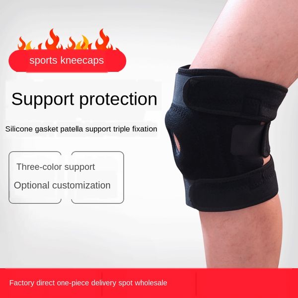 

uxenj kangshengyuan protective gear kangshengyuan sports protective gear kne spring moving pad adjustable four spring support knee pads wear, Black;gray