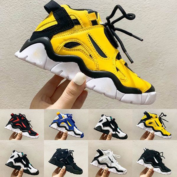 

new kids barrages mid black sneaker laser orange trainers cabana white big children boy girls classic silhouette basketball shoes