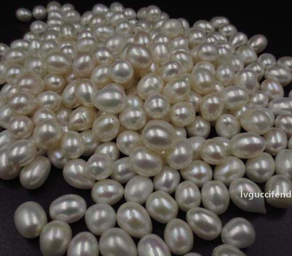 

wholesale 8-9mm drop freshwater pearl half hole loose pearls 50pcs t200507