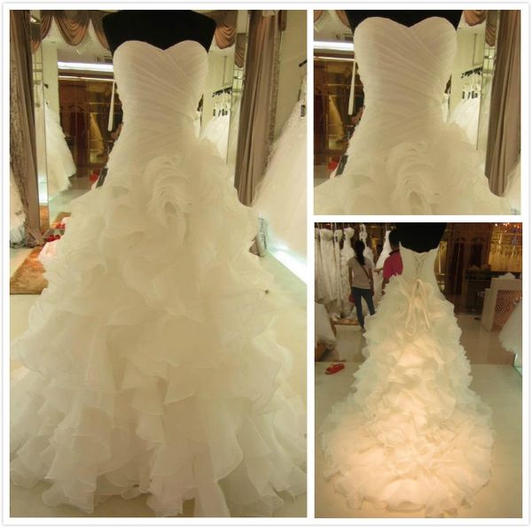 

2020 new wedding dress with bra and long tailed princess fluffy skirt, White