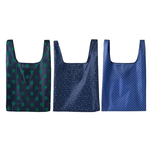 

3pcs reusable supermarket grocery bag foldable shopping tote bag