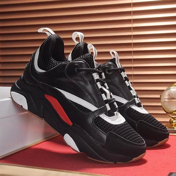 

mens shoes with origin box b22 calfskin sneaker drop ship luxury fashion casual autumn and winter sports shoes soft footwears, Black