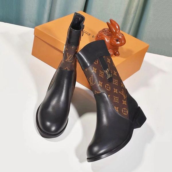 

new arrival women boots fashion shoes luxury with origin box limitless ankle boot chaussures de femme lady casual zipper ankle snow martin, Black