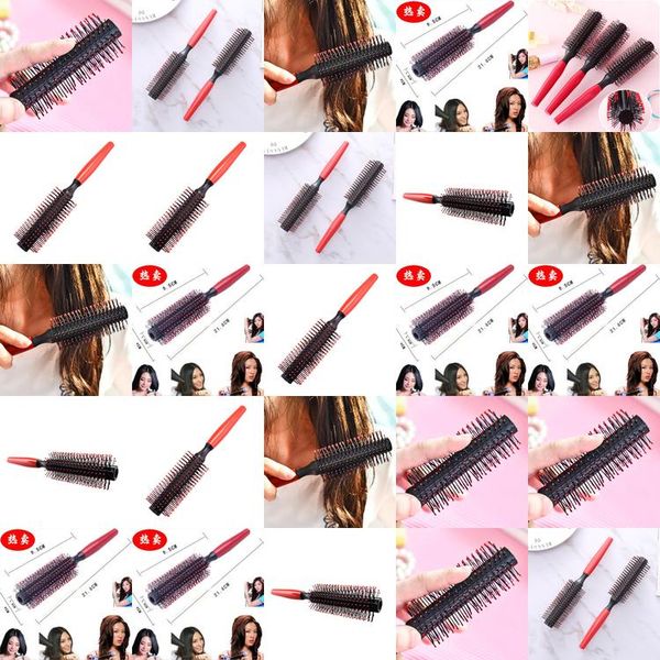 

1 пк comb щетка для волос ролл круглый волнистые кудрявые styling уход керлинг салон инструмент combo карманный длинные ручки держатель восх, Silver