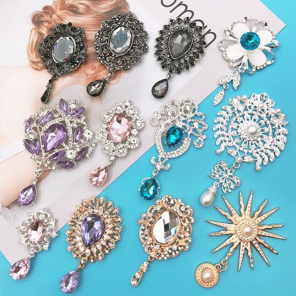

nbf2t new creative diy diamond pearl flower apollo flower brooch pendant mobile phone pendant stone pearl diy shi zhenzhu case accessories f, Silver