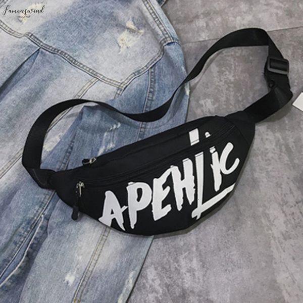 

fashion new couple schoolbag travel hiking bag letter collection waist pack luminous bag brand women creative shoulder bags 30