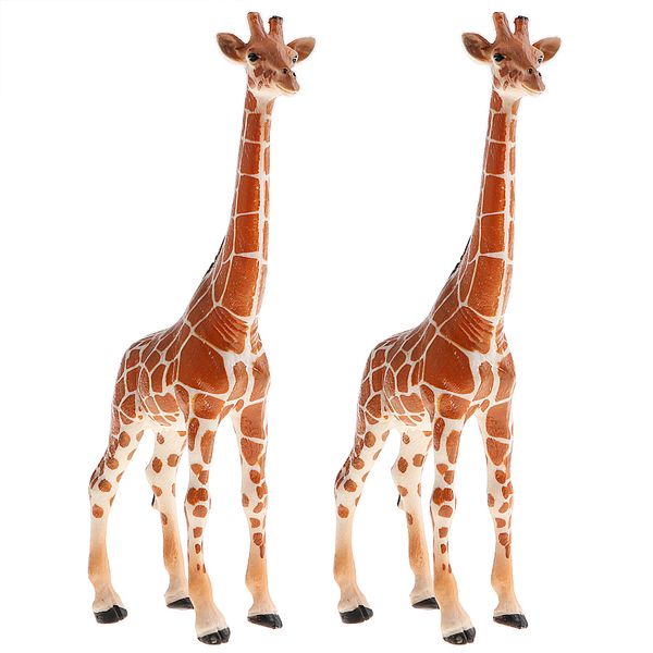 

2pcs realistic animal figurine giraffe figures, early learning simulation toys for kids toddlers 3 year old and up, 6.7 inch