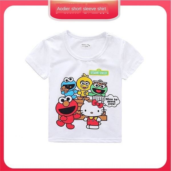 

5dznw корейского летом тонкий хлопок audrey мультфильм с короткими рукавами ночью футболки детской одеждой рынка дышащих детской одеждой фут, Blue