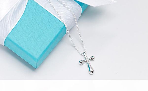 

cross pendant necklace jesus christ pure 925 sterling silver women wedding party 45cm necklaces