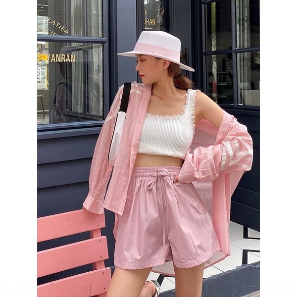 

ydtys mjj new striped clothes leather sunscreen clothes sunscreen coat women's long sleeve korean style loose all-match thin micro-tran, White