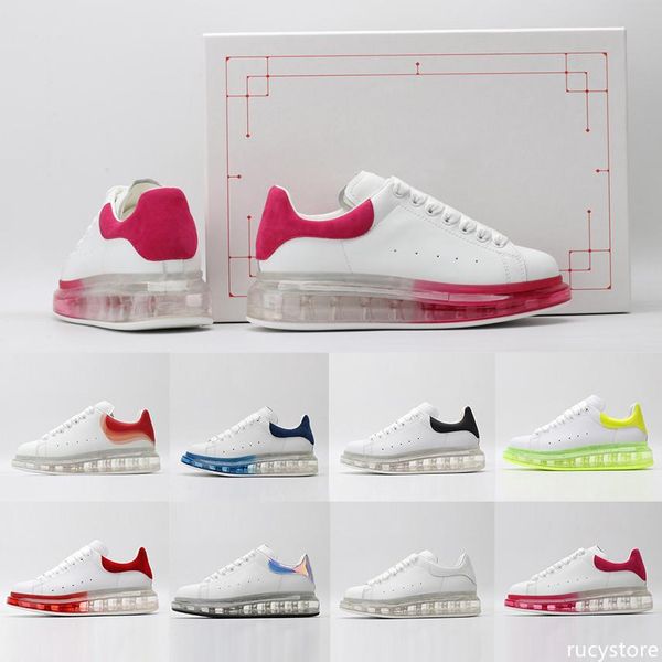 

2020 new leather cushion crystal luxury women brand men white running shoes red womens mens low cut flatform designers sports sneakers