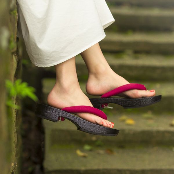 

whoholl naruto japanese anime cosplay shoes oriental chinese japanese traditional geta woman man wooden paulownia slippers, Black