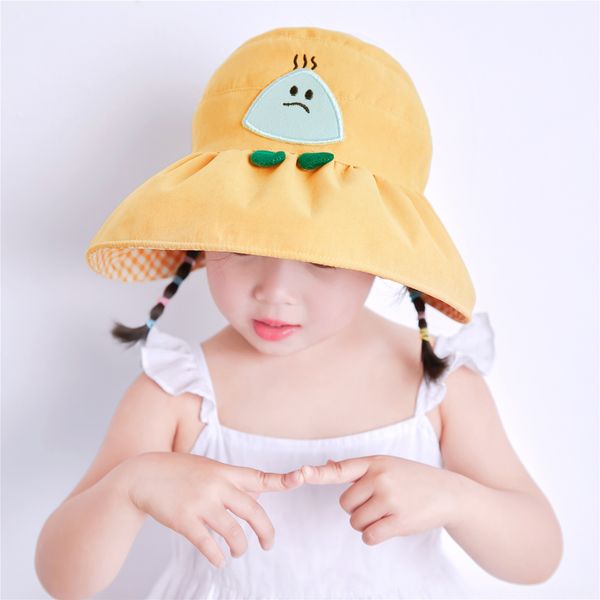 

baby thin girl boy parent-child sun big hat eaves roof baby sun hat, Blue;gray