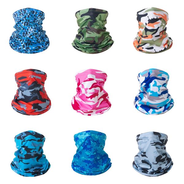 

multifunctional ski magic scarf face mask half cosplay bicycle cs seamless headwear halloween face bandana party mask camouflage color#296, Black