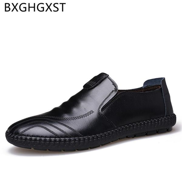 

driving shoes loafers men shoes slip on genuine leather men 2020 zapatos casuales de los hombres ayakkabi, Black