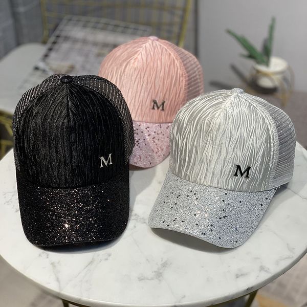 

female summer baseball cap korean fashion -label casual sunshade net hat all-match baseball cap sun hat, Blue;gray