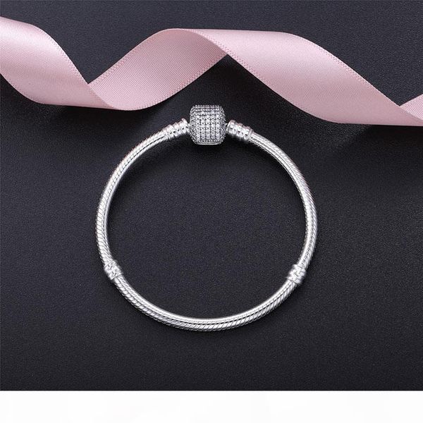 

beautiful women cz pave clasp bracelet with logo engraved in 925 sterling silver for women designer bracelets bangle wedding gift, Golden;silver