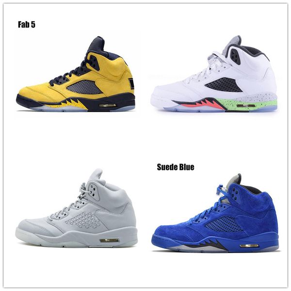 

jumpman 5 5s black metallic reflect black white grape oreo basketball shoes men 5s red suede white cement sneakers