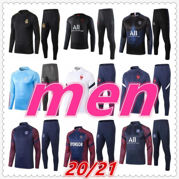 

chandal real madrid tracksuit paris real madrid jerseys real madrid jacket 2020 2021 men soccer tracksuit football training suit jogging, Black;yellow