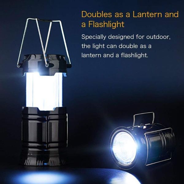 

3 in 1 solar lamp portable retractable flame solar power lantern outdoor work emergency lighting camping tent light
