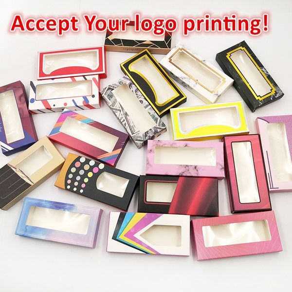 

customized eyelashes box empty lash case paper packaging accept your logo