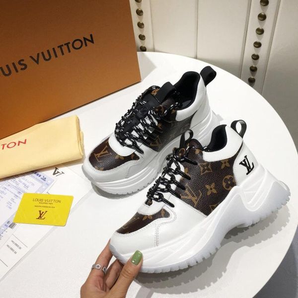 

designer luxury women's casual fashion shoes, women's outdoor casual shoes, leather material, original box 44, Black