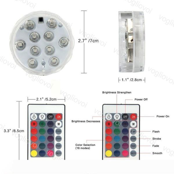 

led submersible rgb candle floral tea light flashing waterproof wedding partyvase decoration lamp hookah accessories eub