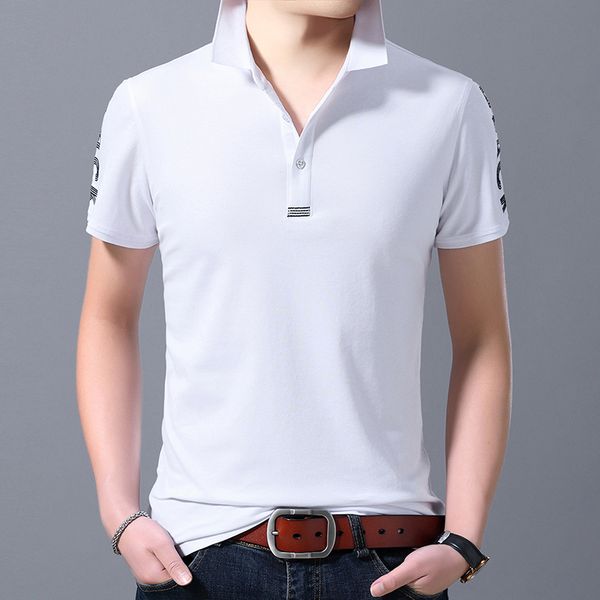 

men's polos 2021 fashion brand designer clothing shirt mens summer slim fit short sleeve stand collar casual, White;black