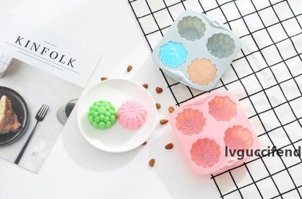 

4 even flower silica gel cake mold pudding jelly mold