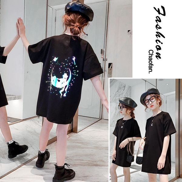 

maptm девочек онлайн знаменитости отражающей футболка футболка 2020 нового мультфильм средних корейского стиля случайного и большие дети мод, Blue