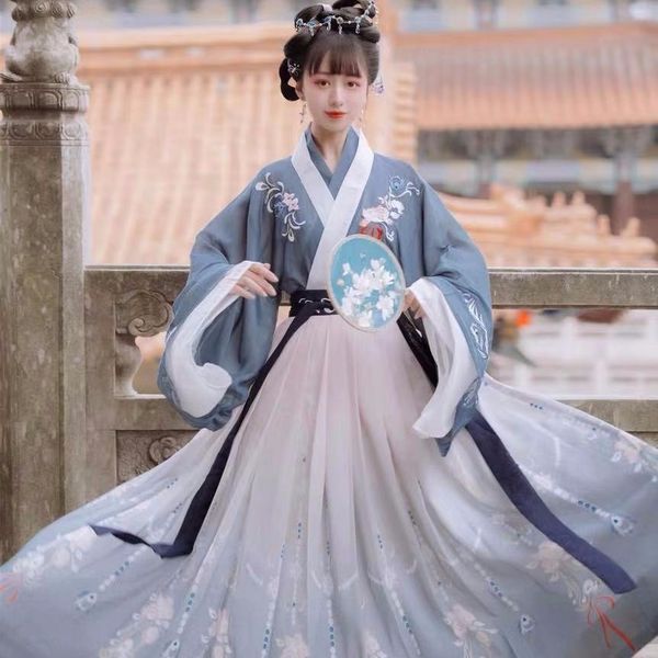 

fllz7 специальное предложение fenglaixian hanfu взрослой женщины вэй jin стиль большой рукав special genie скидка genie крест воротник талии, Black;red