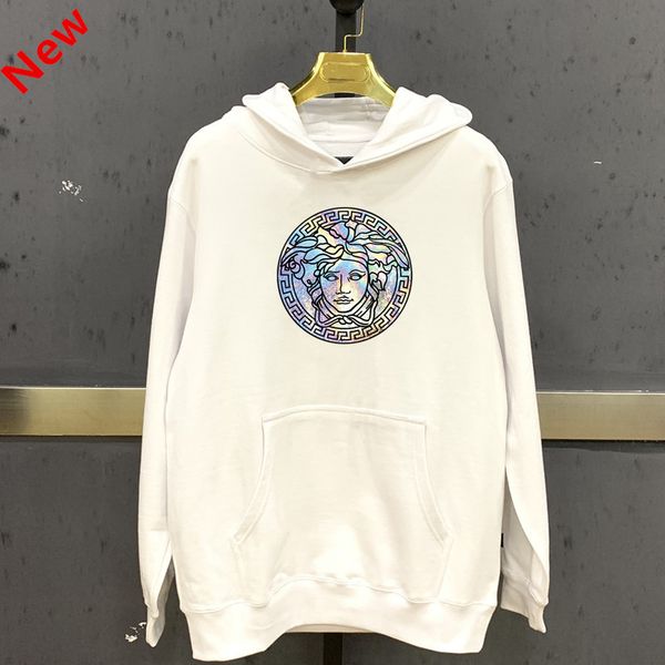 

autumn winter men's casual sweater loose 0-collar solid color sweater men's designer embroidery pullover s-5xl, White;black